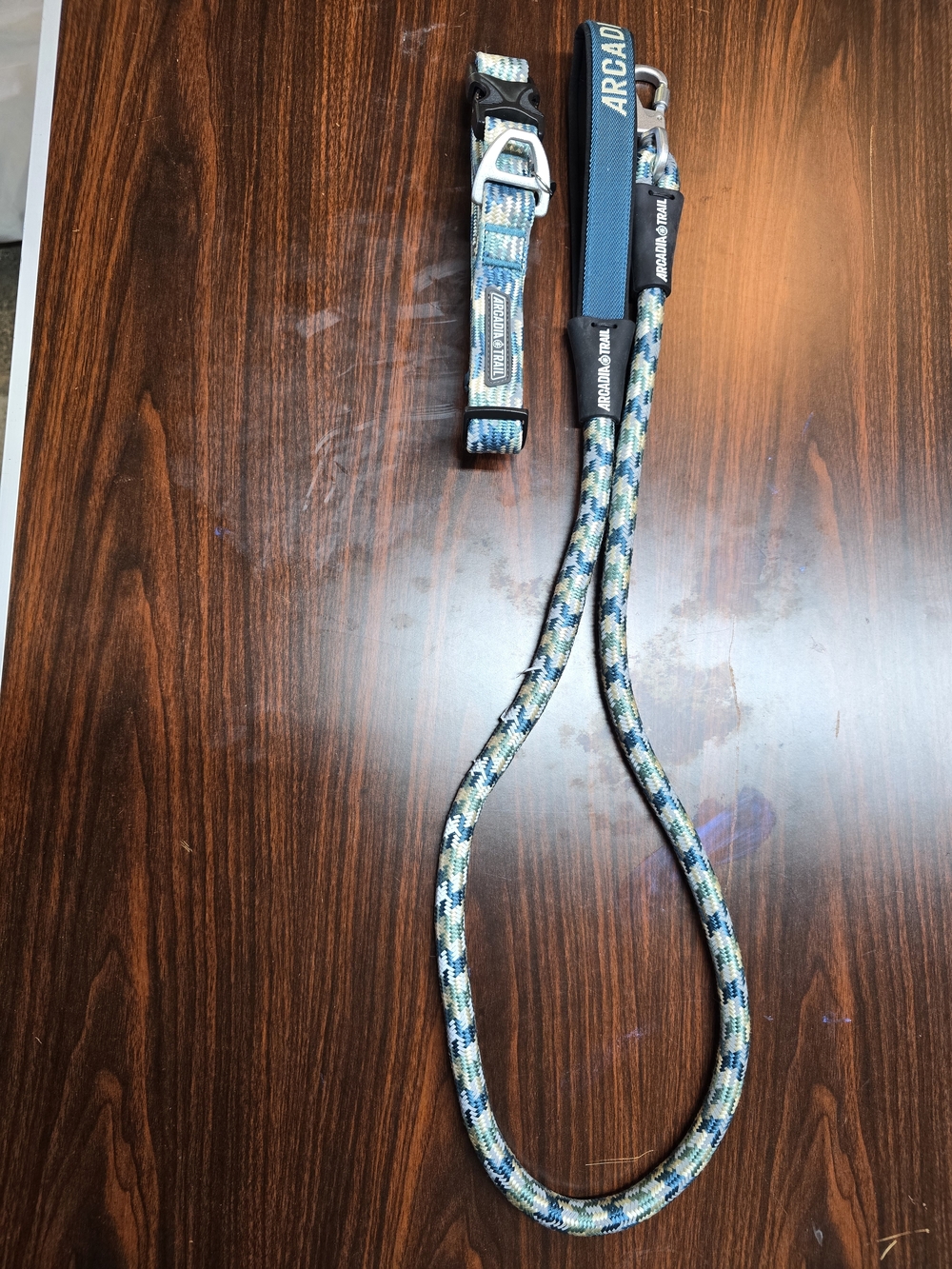 Arcadia Blue  Rope Leash and Collar Set